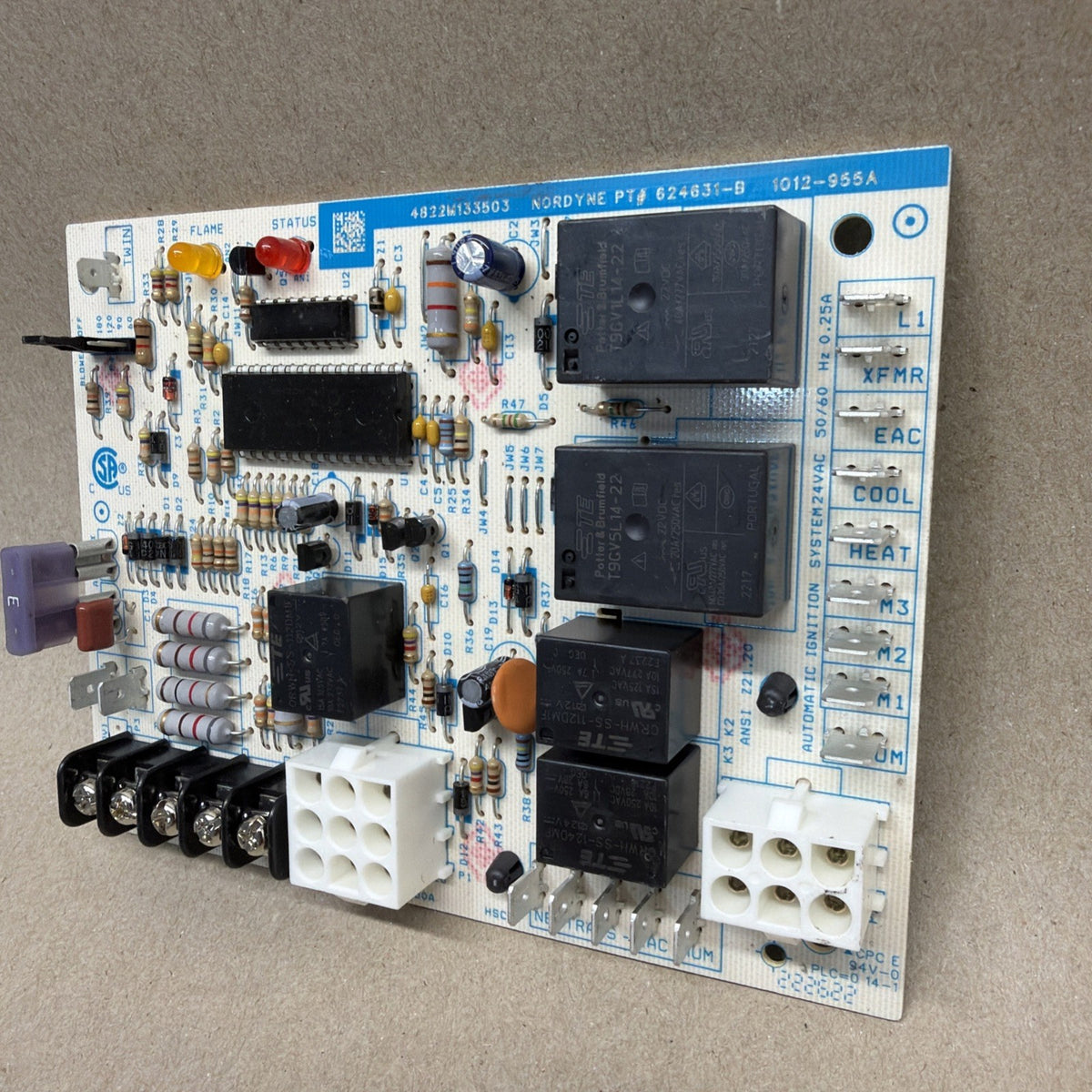 TESTED✅ Nordyne 624631-B Furnace Control Board 1012-955A 1012-83-9550A