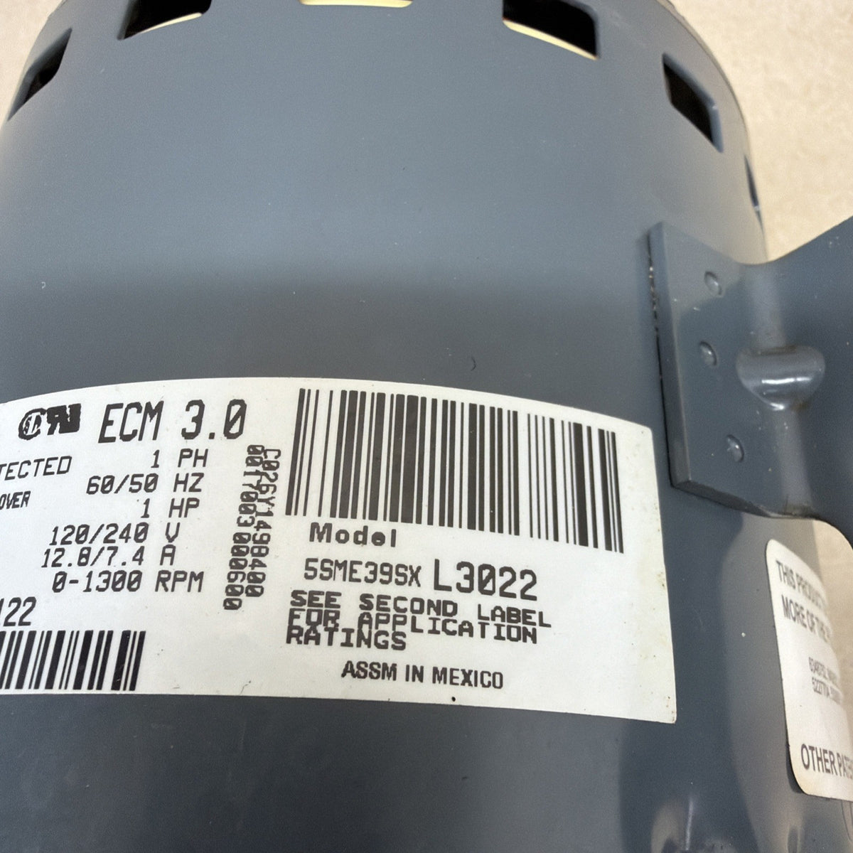 ✅✅ GENTEQ 5SME39SXL3022 ECM 3.0 Blower Motor 1HP 120/240V HD52SE122 GC07
