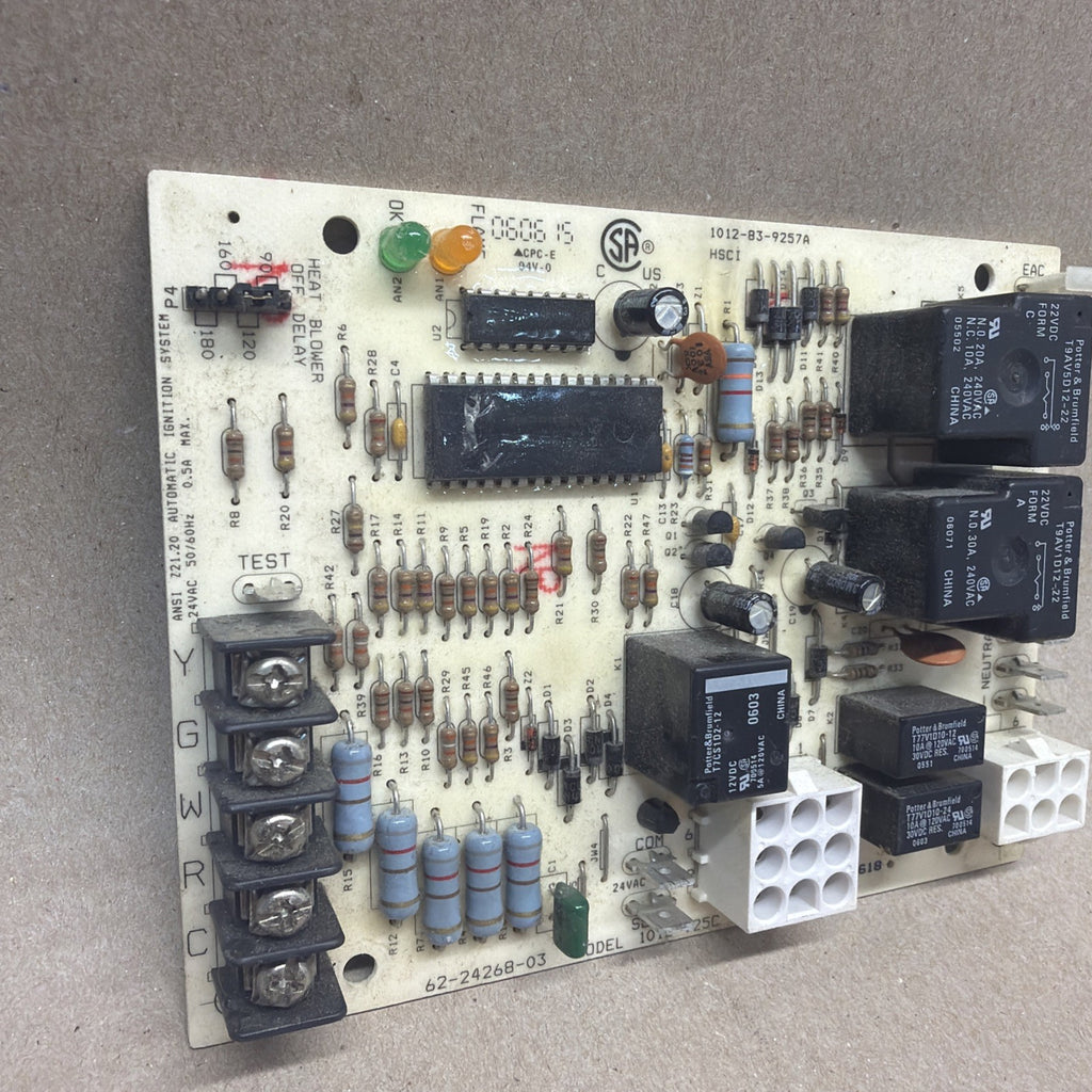 TESTED✅.  Rheem Ruud 1012-83-9257A 62-24268-03 1012-925C Fan Control Board