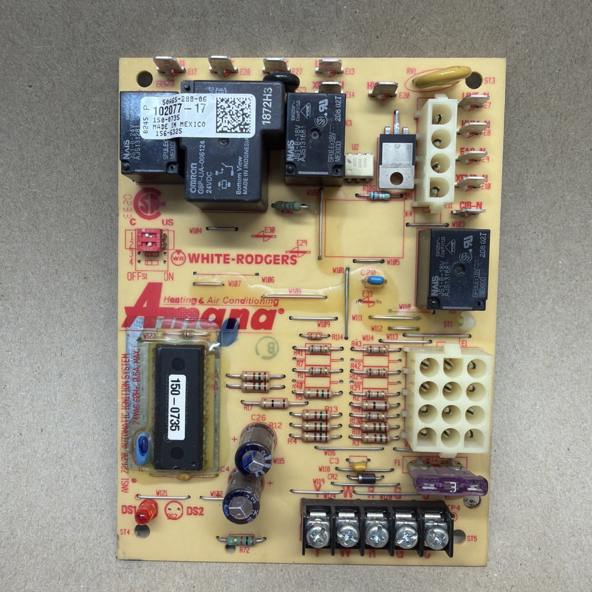 TESTED✅ Amana 102077-17 Furnace Control Board White-Rodgers 50A65-288-06