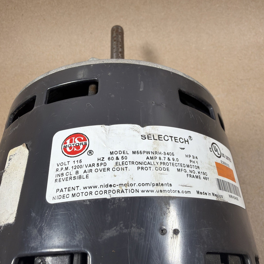 US Motors SELECTECH M55PWNRH-3405 ECM Blower Motor 3/4HP 115V 1200RPM 0131F00303