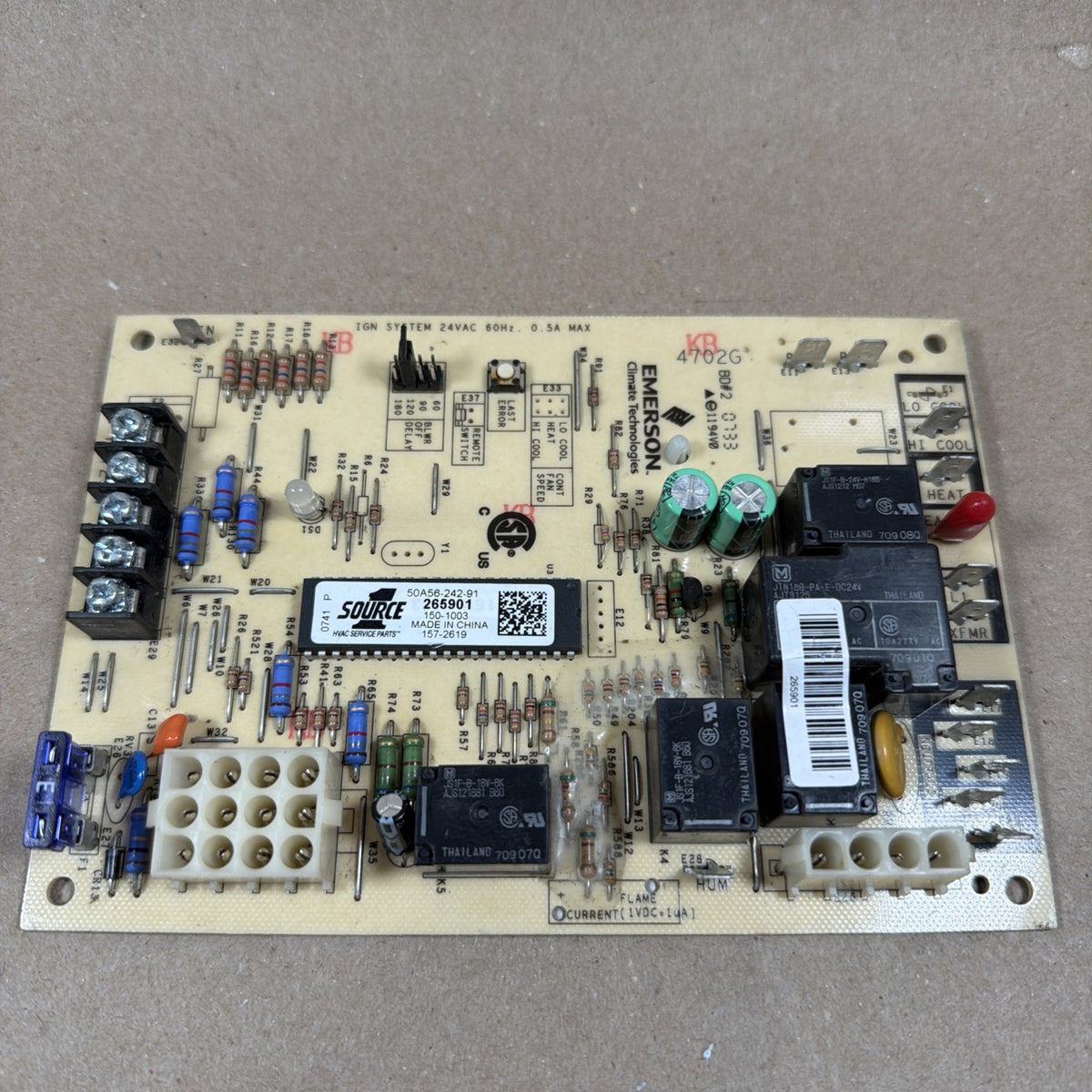 🔥 YORK Coleman 265901 Furnace Control Circuit Board 50A56-242-91 SOURCE 1