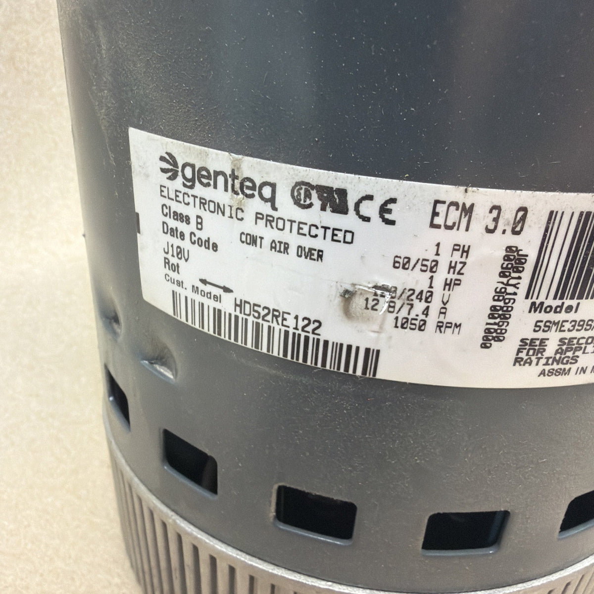 🔥🔥 Genteq ECM 3.0 HD52RE122 Blower Motor 5SME39SXL3008A. GC07  1HP.