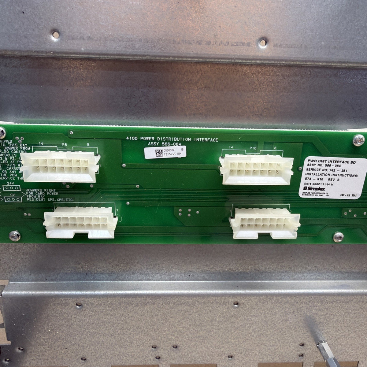 ✅ 4100-2300 SIMPLEX Expansion Bay Base  566-084 Filler Plate 742-839