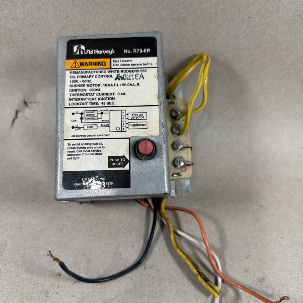 🔥 Sid Harvey's Oil Primary Control Unit R79-6R White Rogers Relay 0216A