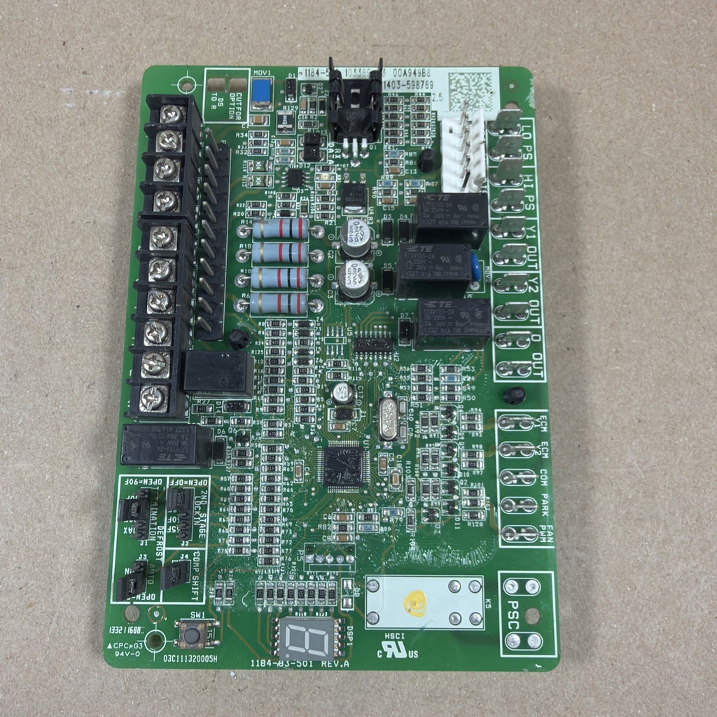 TESTED🔥🔥 LENNOX 1184-83-501 1184-501 103369-03 Heat Pump Control Board 10T56