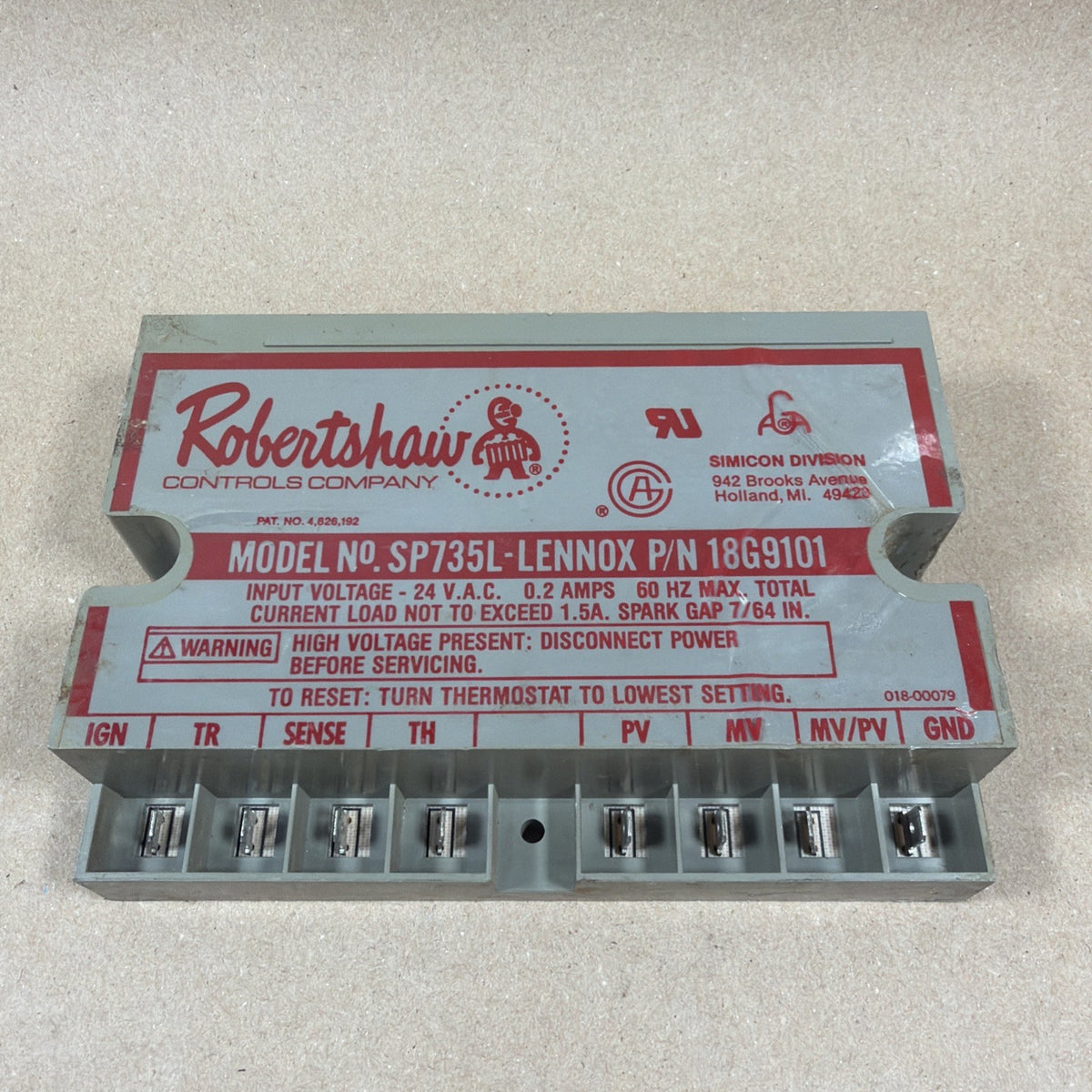 ✅ Robertshaw LENNOX 18G9101 Igniter Control Board Ignition Module SP735L