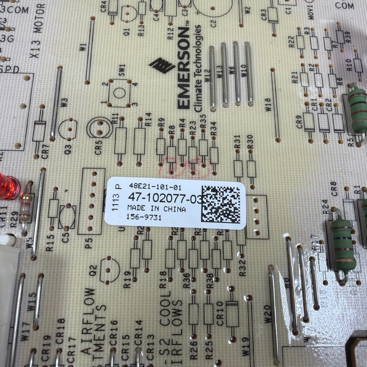 TESTED🔥 Emerson Control Circuit Board 48E21-101-01 Rheem Ruud 47-102077-03