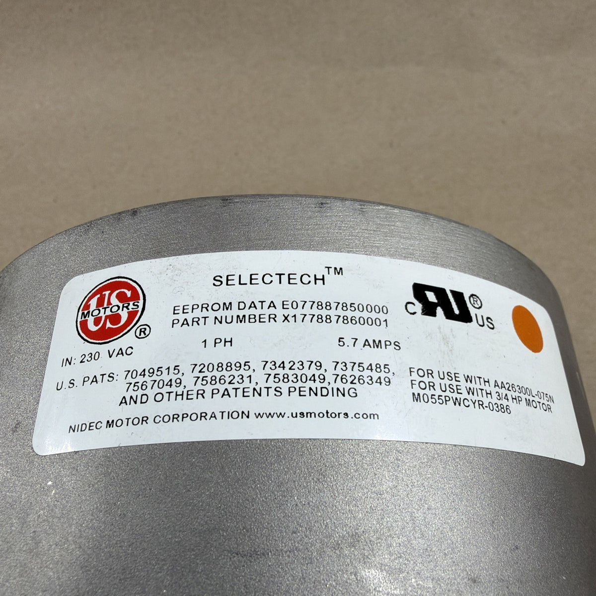 TESTED🔥. US MOTORS M055PWCYR-0386 Module 0131M00281 3/4HP 230V CWLE