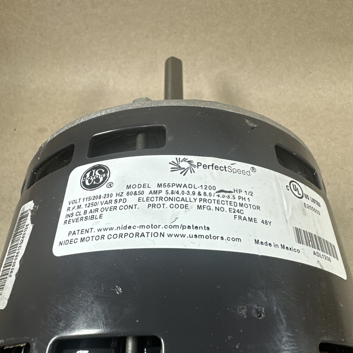 US Motors PerfectSpeed M55PWADL-1200 ECM Blower Motor 1/2HP (I80)