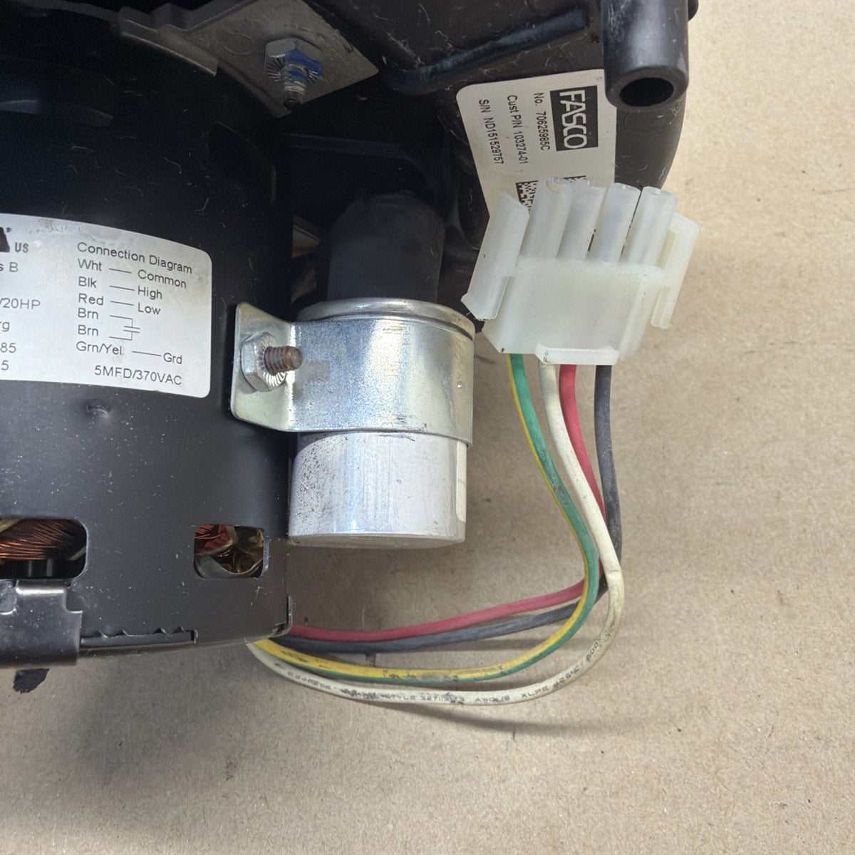 FASCO 70625985C Draft Inducer Blower Motor JK8390487-48 103274-01 115V 1/20HP