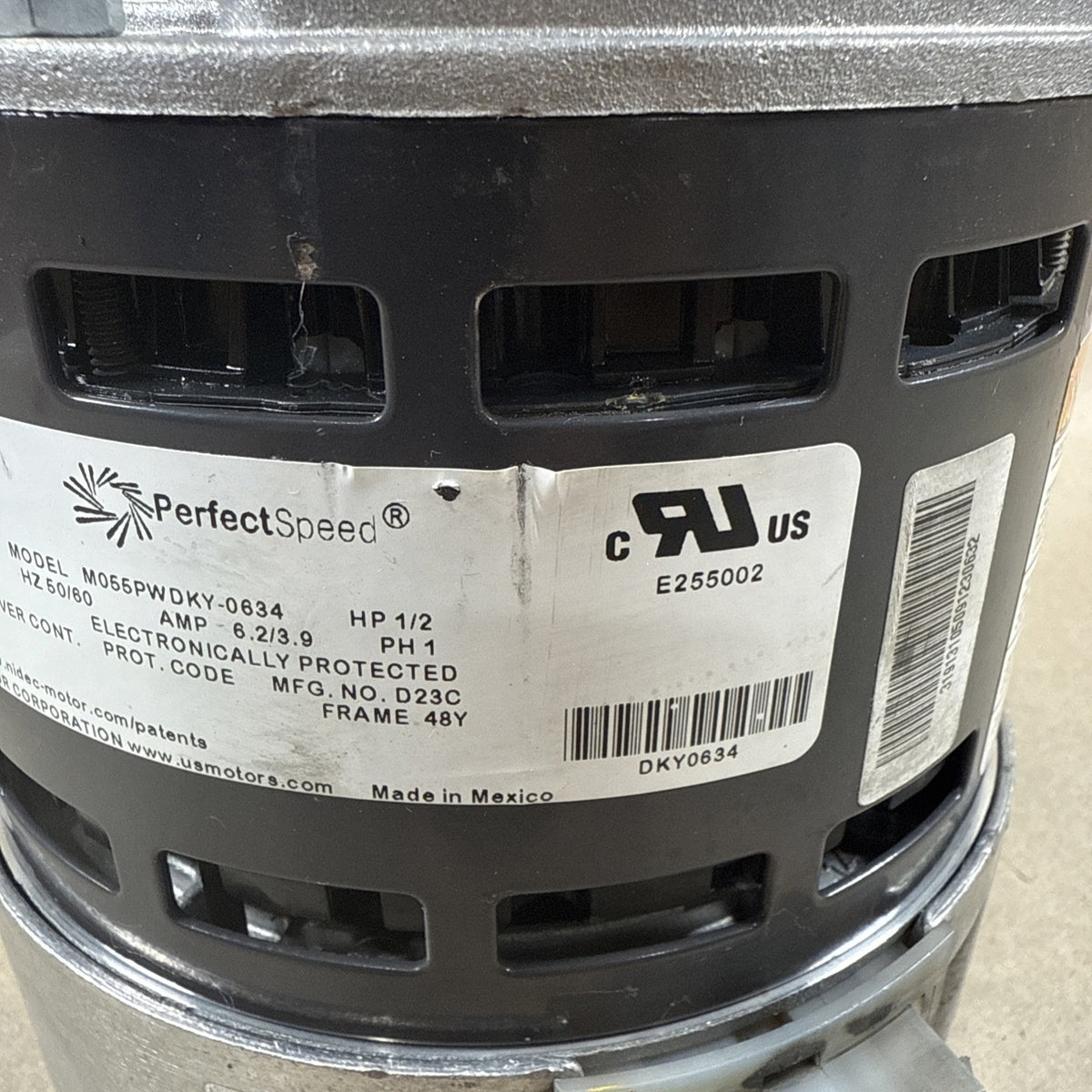 US Motors NIDEC M055PWDKY-0634 ECM PerfectSpeed Blower Motor 1/2HP 120/240V (#55