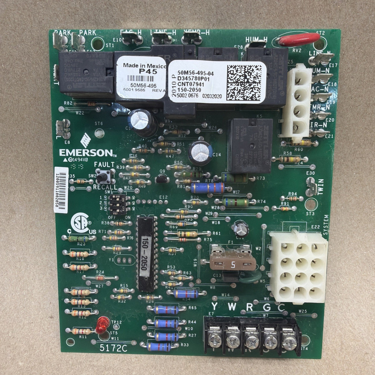 TESTED🔥. 50M56-495-04 Trane Furnace Control Board 50M56-495 D345780P01
