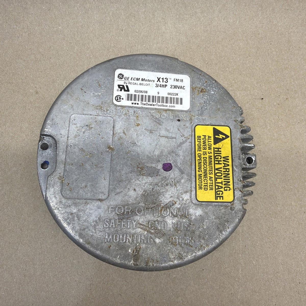 TESTED✅  Endura  Genteq FM18 230VAC 3/4HP  Module Motor  02/06/08