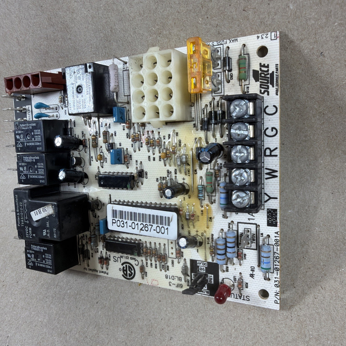 ✅ York Coleman P031-01267-001 Furnace Circuit Board SOURCE1 031-01267-001A