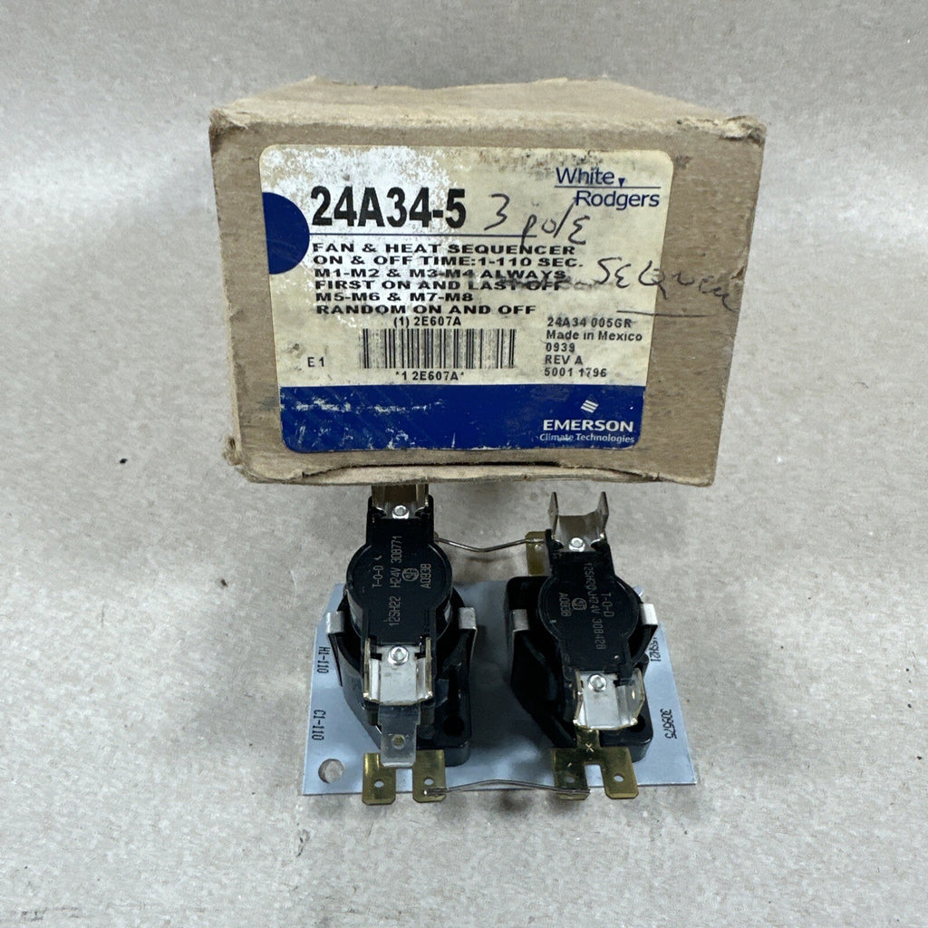 24A34-5 White Rogers Fan & Heat Sequencer Emerson Electric Mobile Home Furnace