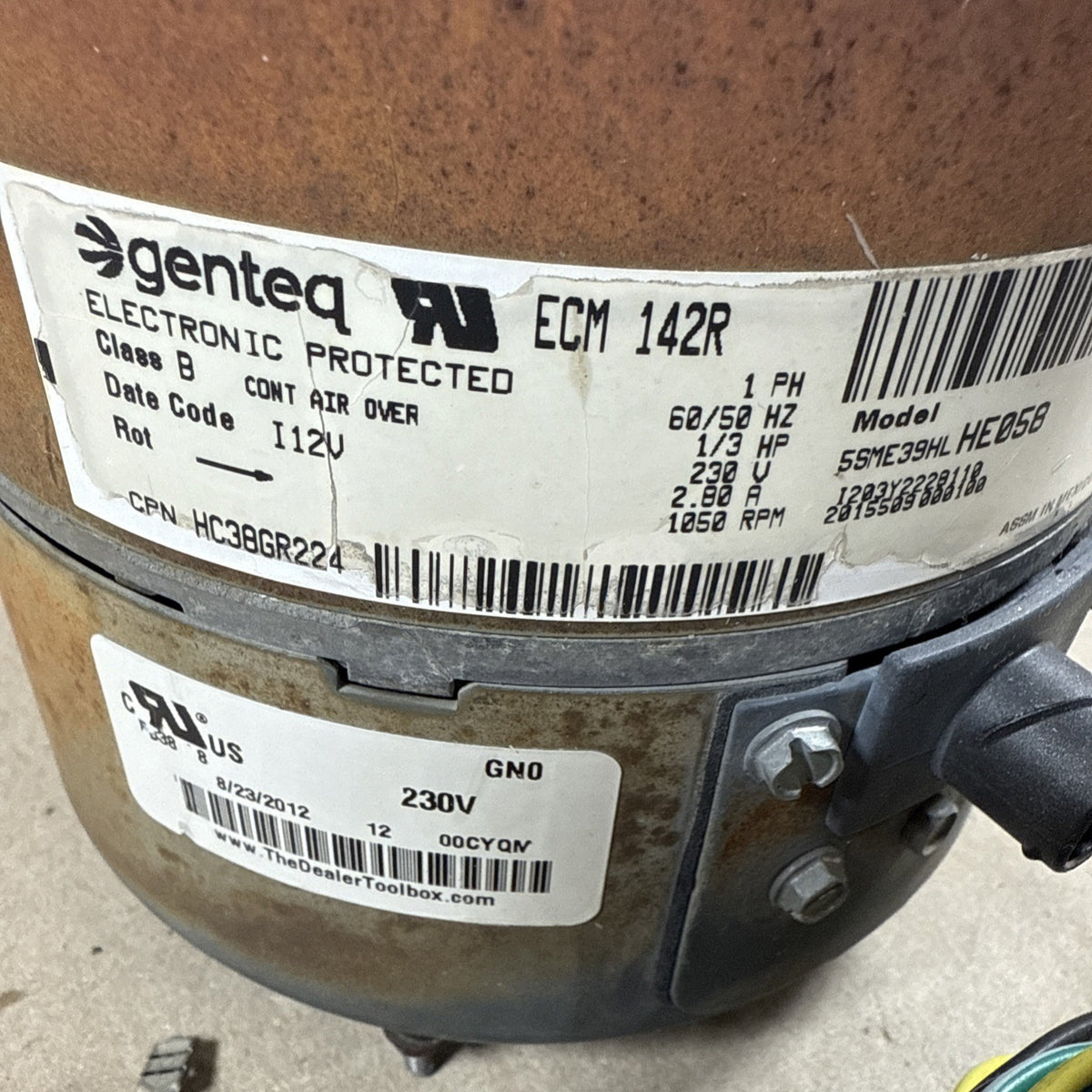 TESTED✅ GENTEQ ECM 142R HC38GR224  GN01 230V Blower Motor  5SME39HLHE058