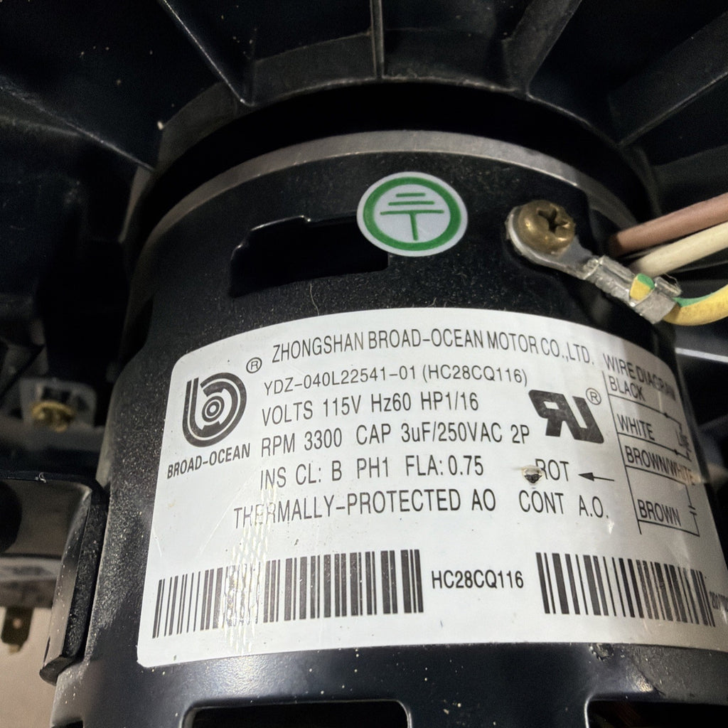🔥 ZHONGSHAN BROAD-OCEAN HC28CQ116 Draft Inducer Motor  YDZ-040L22541-01 (B44)