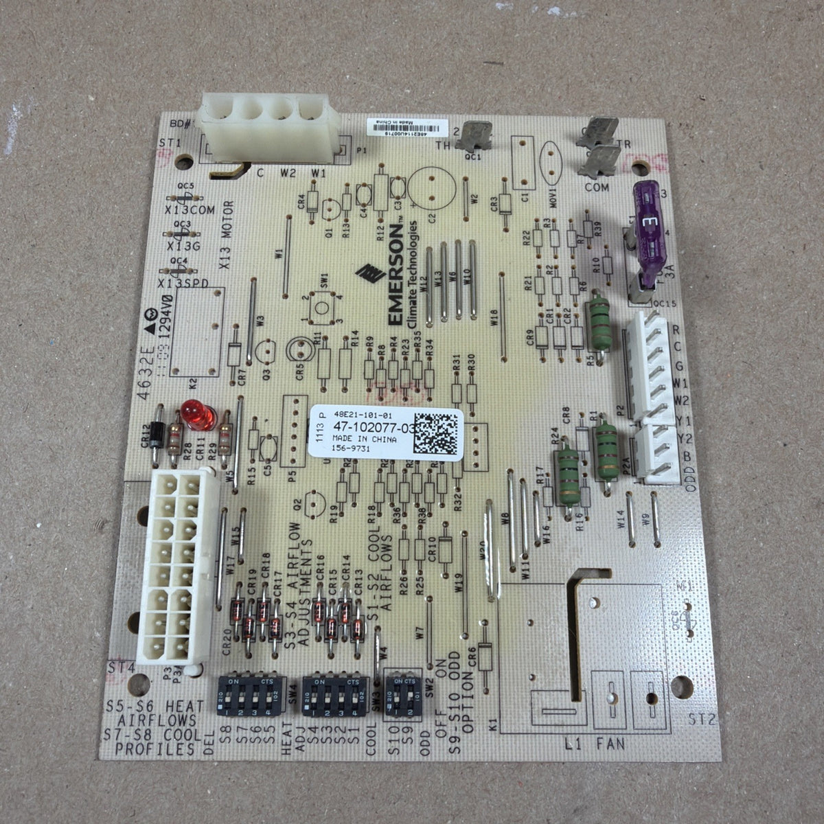 TESTED🔥 Emerson Control Circuit Board 48E21-101-01 Rheem Ruud 47-102077-03