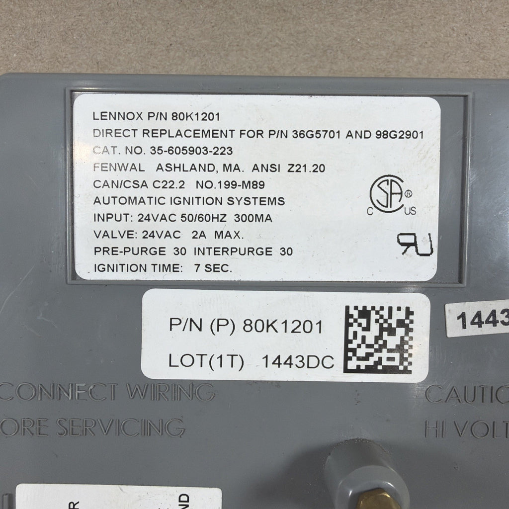 🔥🔥 LENNOX 80K1201 Ignition Control Module FENWAL 35-605903-223 36G5701 (N13)