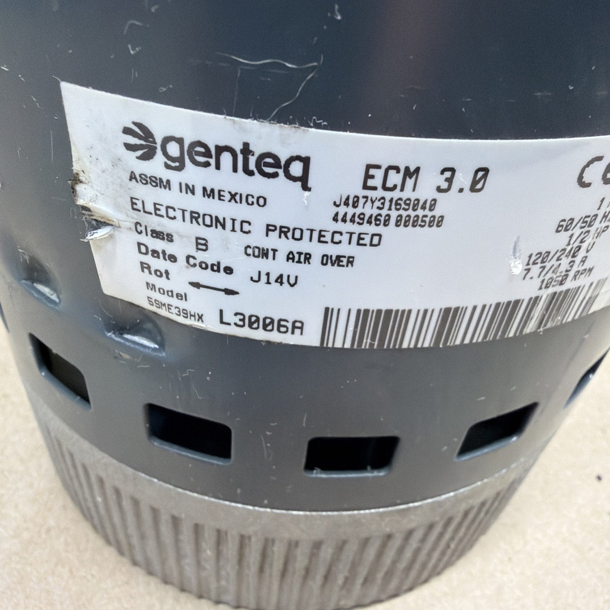 TESTED✅ 5SME39HXL3006A HD44RE122 ECM 3.0 GC08 Genteq Furnace blower motor