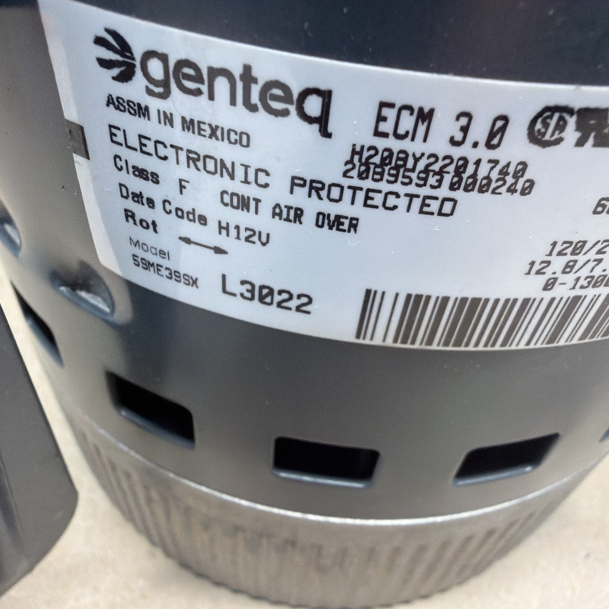 ✅ GENTEQ 5SME39SXL3022 ECM 3.0 Blower Motor 1HP 120/240V HD52SE122 GC07