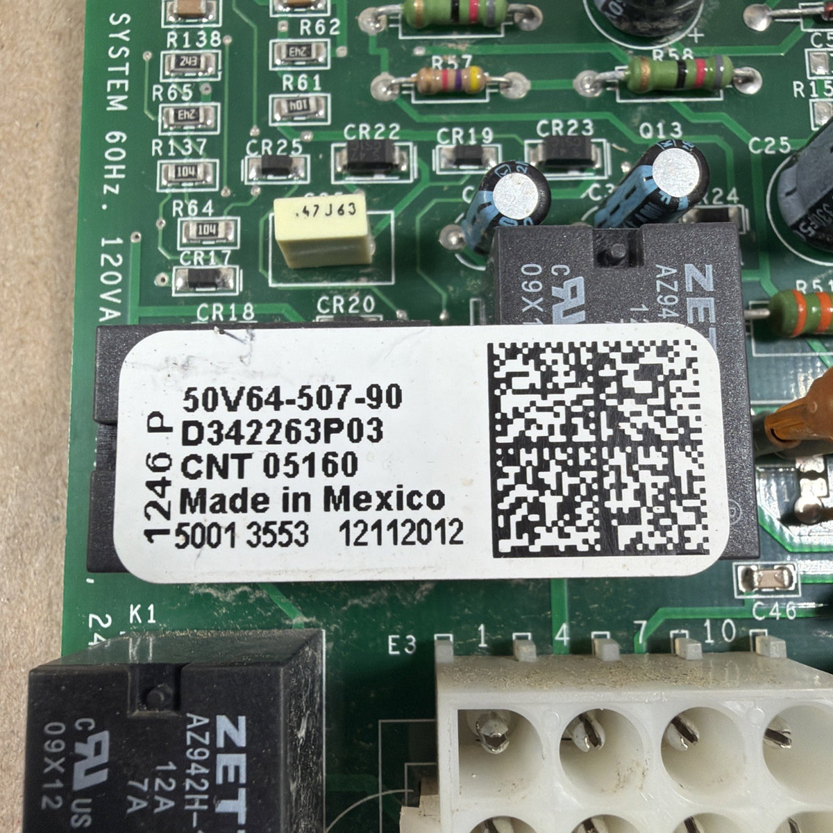 TESTED🔥 Emerson 50V64-507-90 Furnace Control Board TRANE D342263P03 CNT 05160