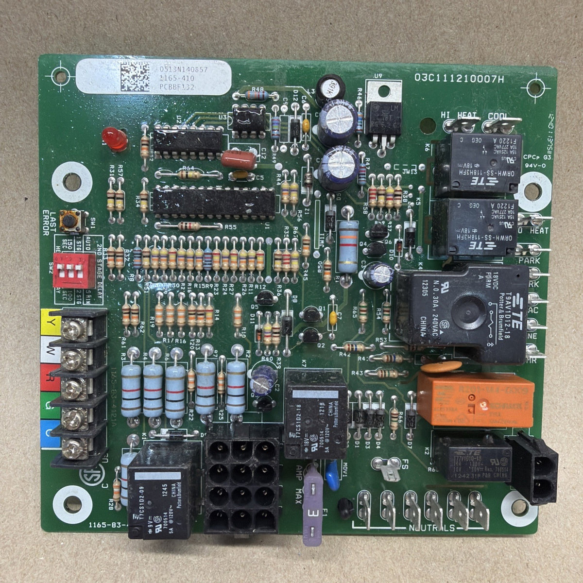 TESTED✅ Goodman Amana Furnace Control Board Part # 1165-83-4121 Rev A PCBBF132