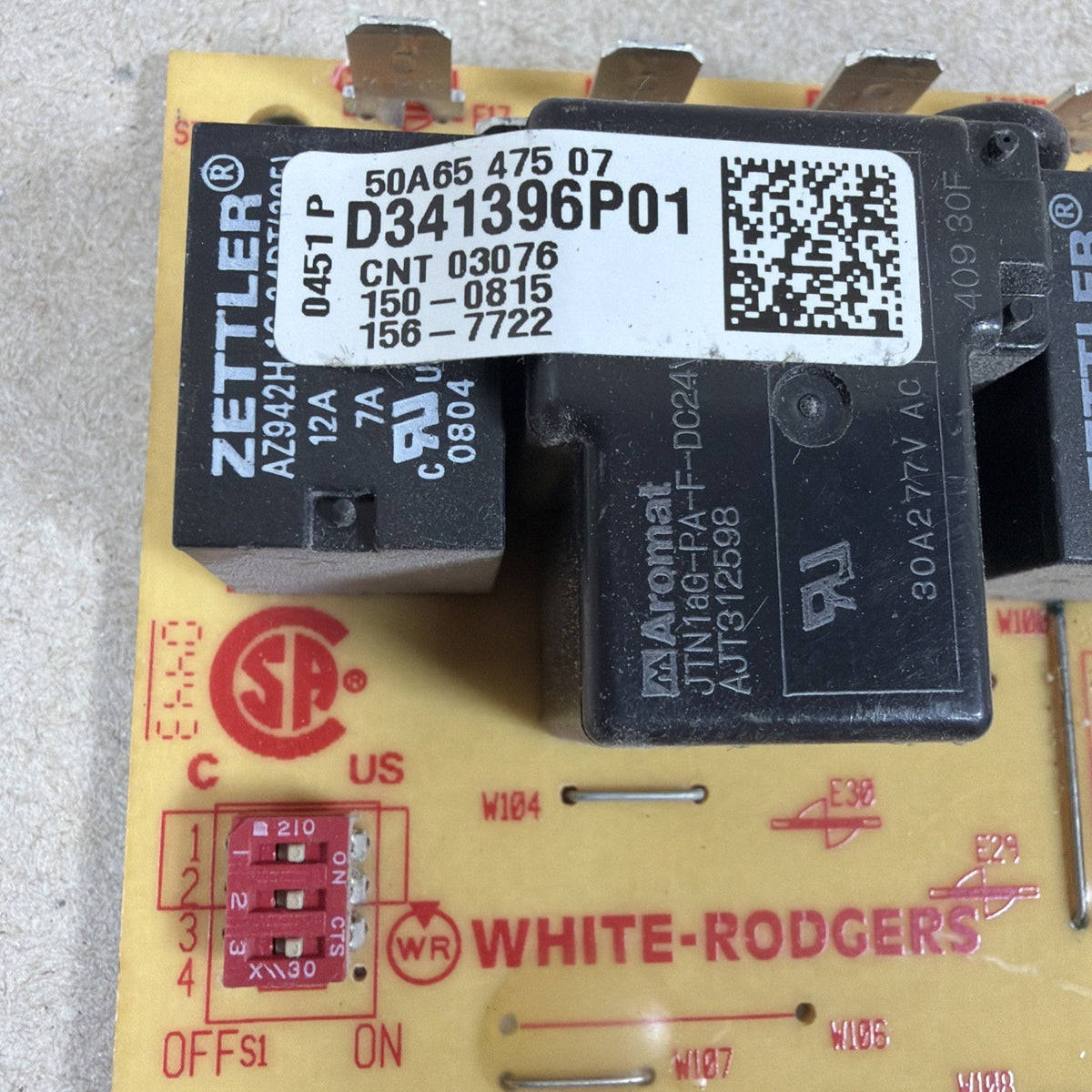 TESTED✅  White Rodgers D341396P01 Furnace Control Circuit Board 50A65-475-07