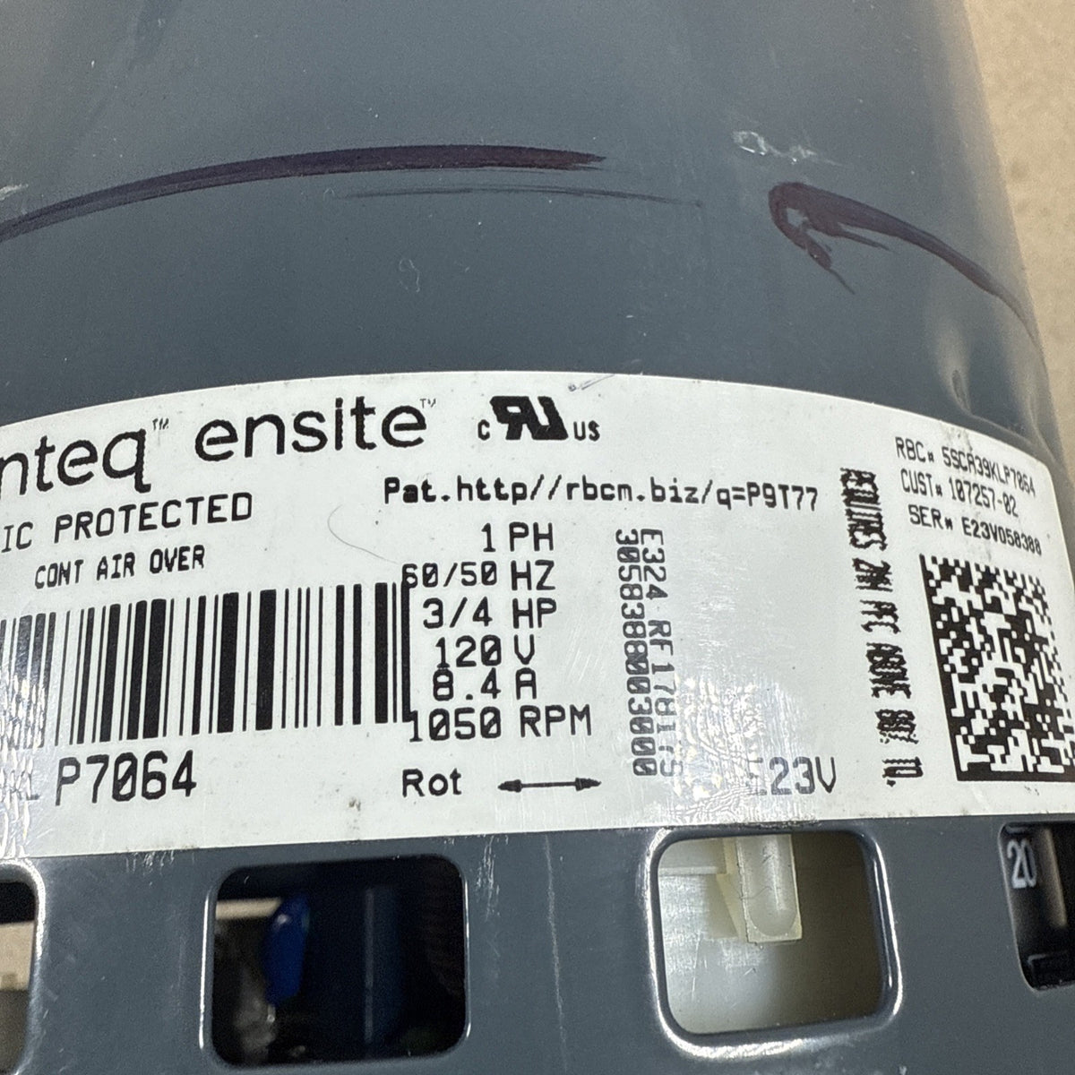 Genteq ensite 5SCA39KLP7064 ECM Blower Motor 3/4HP 120V 1PH 624531-09 KF16 (H)