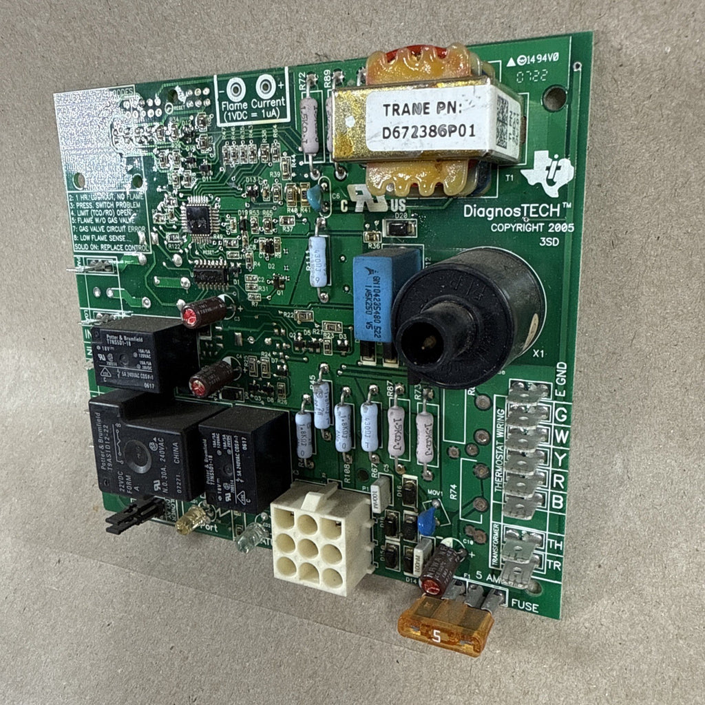 TESTED🔥🔥  TRANE D672386P01 Furnace Control Circuit Board