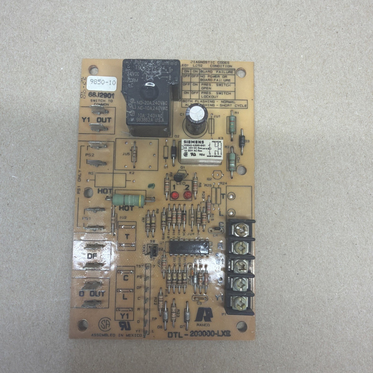 TESTED✅ LENNOX DEFROST CONTROL BOARD 68J2901 DTL-200000-LXB