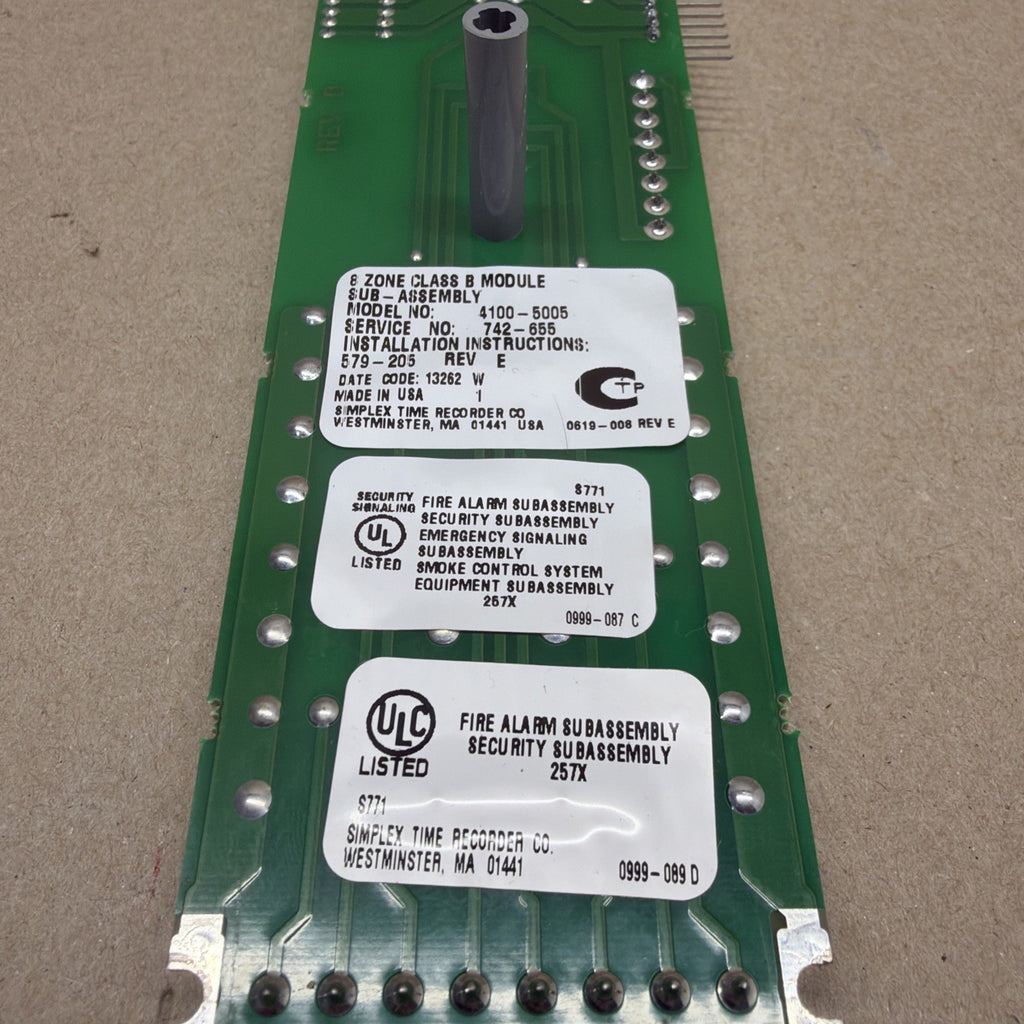 ✅ SIMPLEX 4100-5005 8 ZONE MODULE Bus Board Expander Card Fire Alarm Circuit