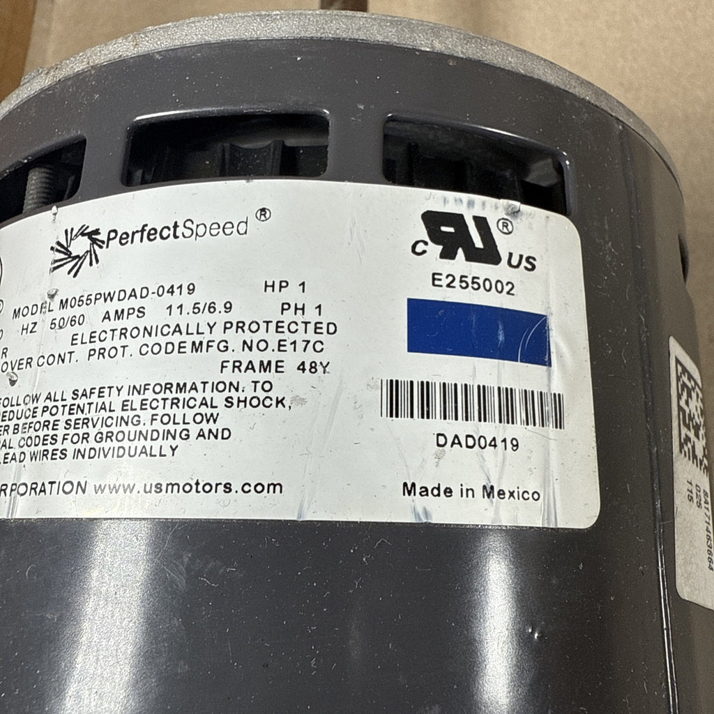 TESTED!!  US MOTORS Blower Motor M055PWDAD-0419 1HP J363354518 NIDEC (MT25)