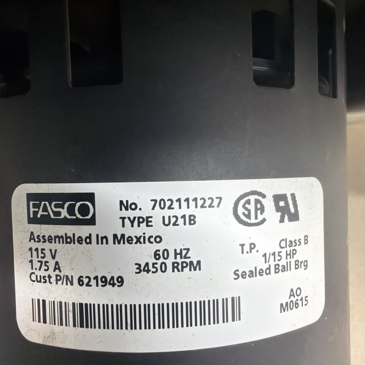 TESTED✅. Fasco 702111227 Nordyne 621949 Furnace Draft Inducer blower 115V