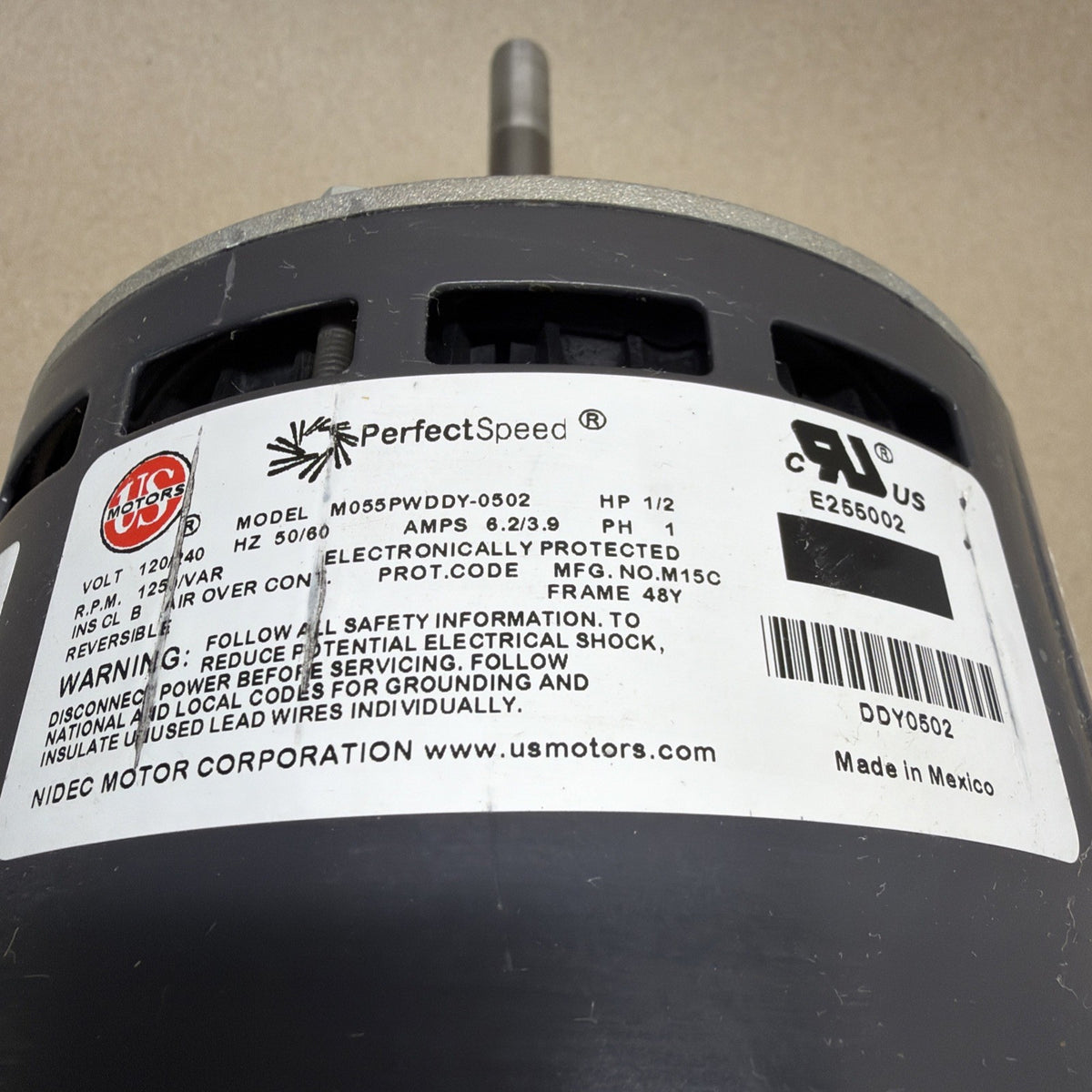 ✅ US Motors NIDEC M055PWDDY-0502  ECM PerfectSpeed Blower Motor 1HP 120/240V