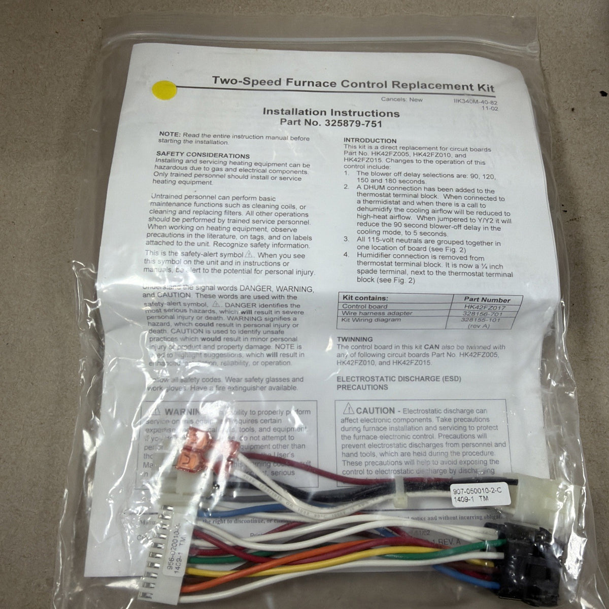 NEW🔥 Carrier Hvac HK42FZ017- Genuine OEM 325879-751 CEBD430455-09A