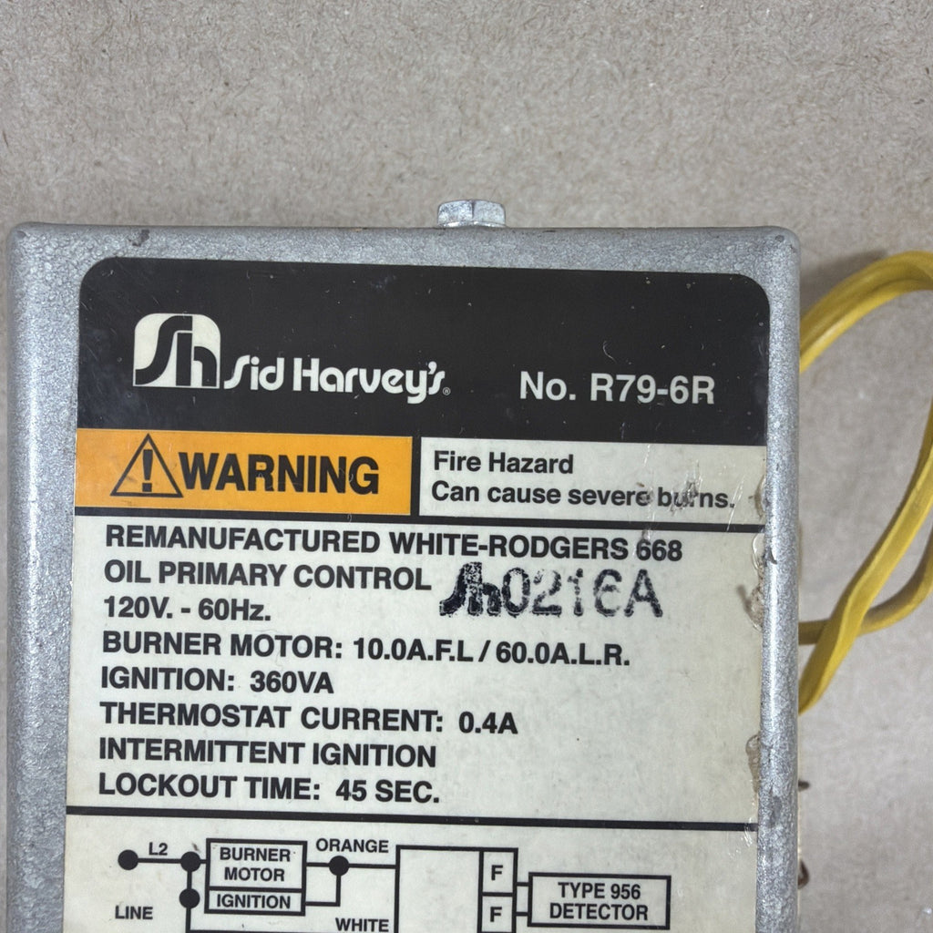 🔥 Sid Harvey's Oil Primary Control Unit R79-6R White Rogers Relay 0216A