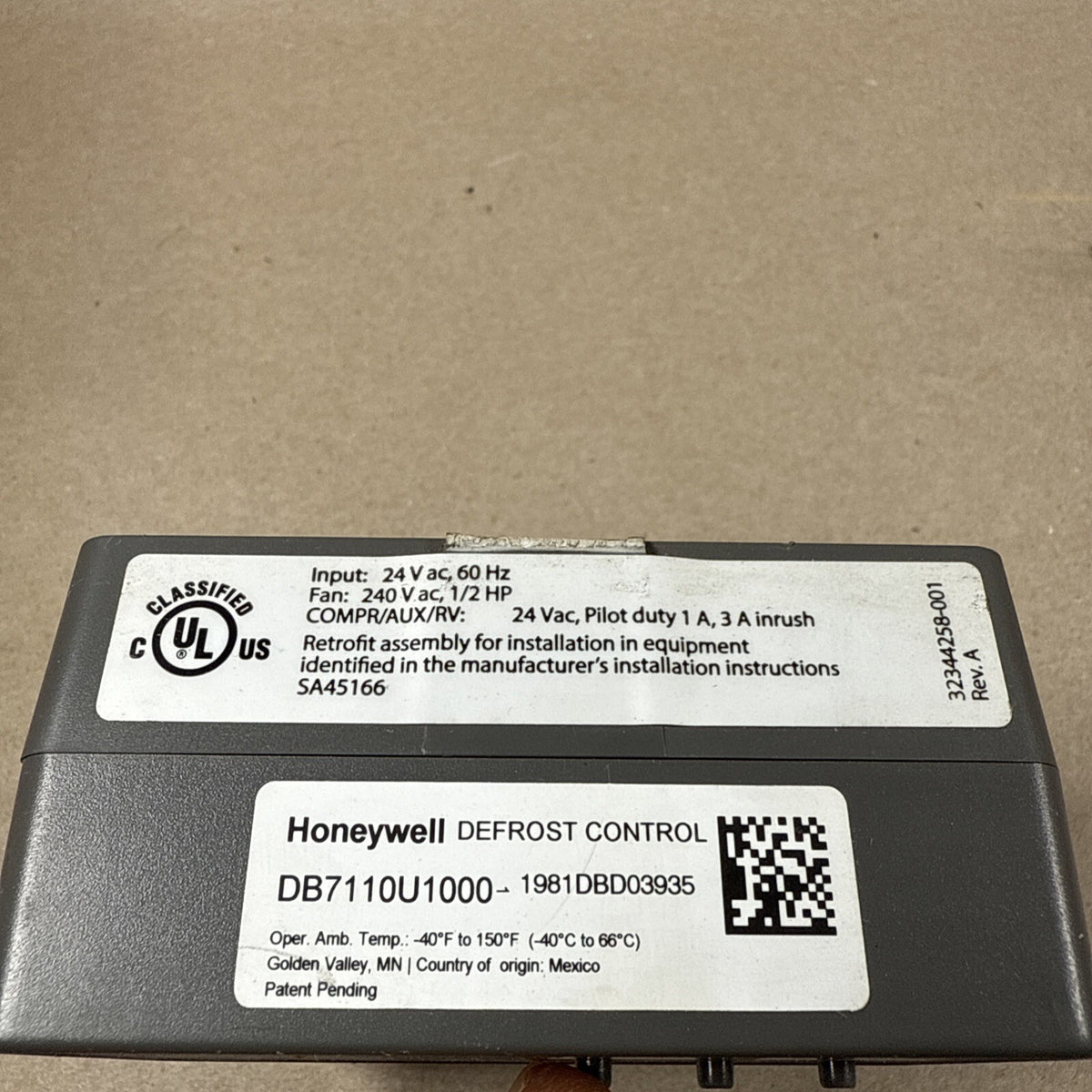TESTED! HONEYWELL UNIVERSAL HEAT PUMP DEFROST CONTROL BOARD DB7110U1000 (G8)