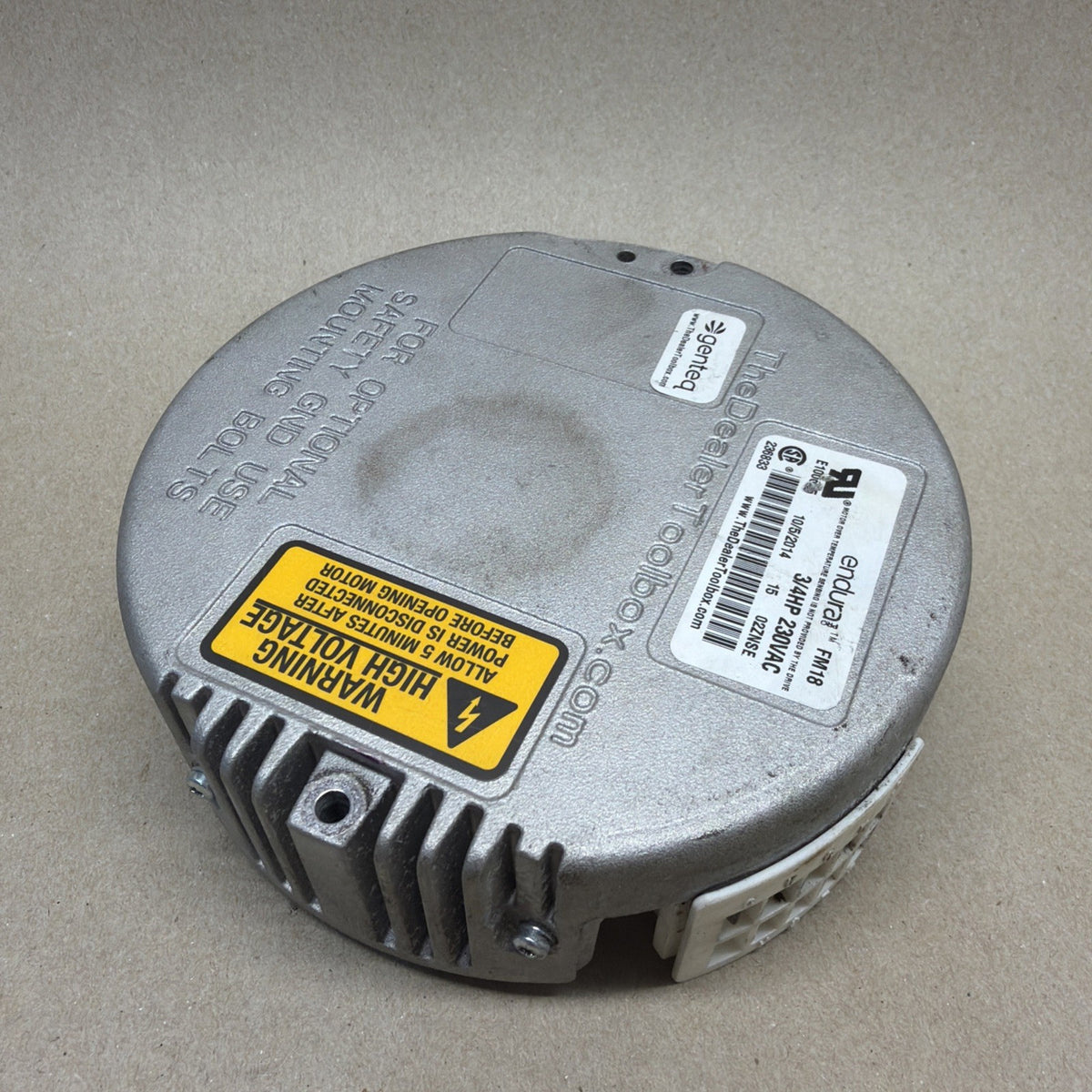TESTED✅  Endura  Genteq FM18 230VAC 3/4HP  Module Motor  10/5/2014