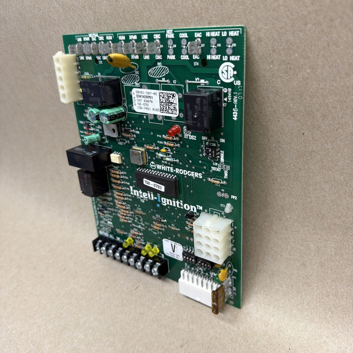 ✅  50V61-507-05 TRANE White Rodgers Furnace Control Board D341420P01