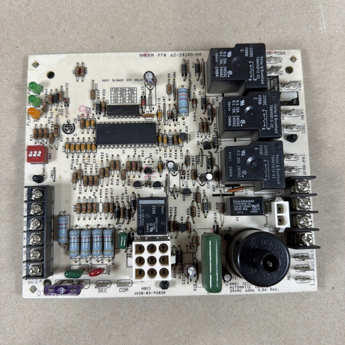 TESTED🔥  1028-83-9283A 62-24140-04 1028-928A Rheem Furnace OEM Control Board