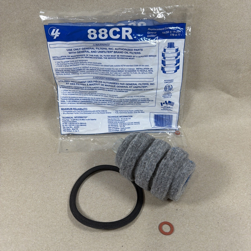 Filter 88CR Replacement Cartidge for 1A-25B&1A-25A 77B and 77 General Unifilter