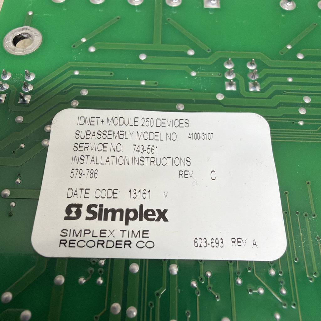 ✅ SIMPLEX Fire Alarm 4100-3107 IDNET + Module 250 Devices  743-561.