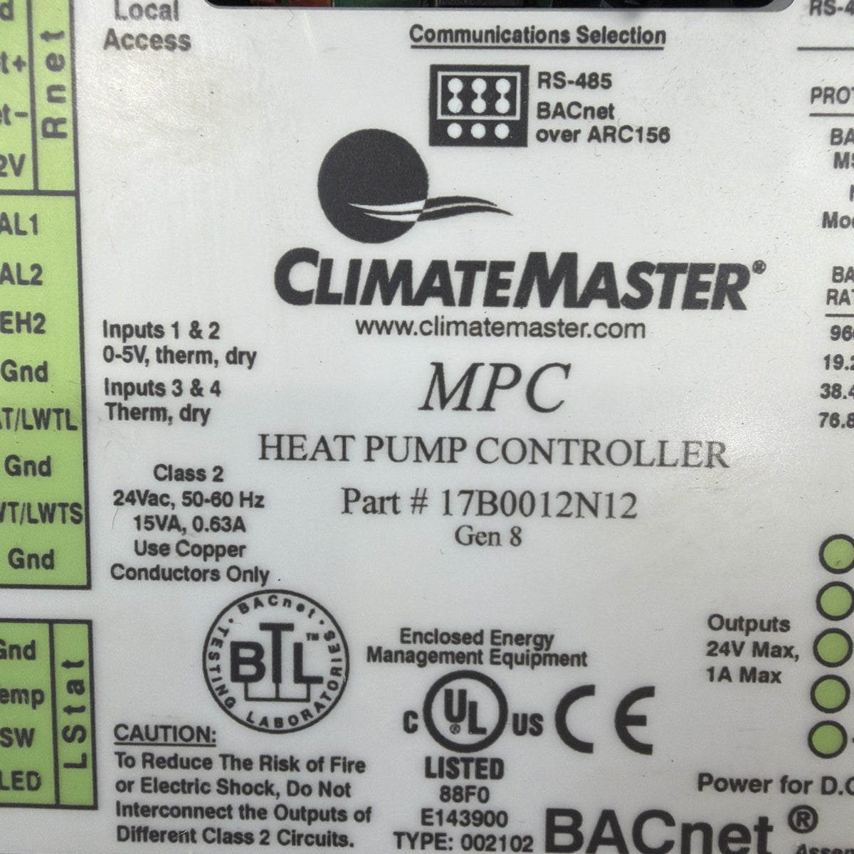 TESTED🔥🔥. CLIMATEMASTER 17B0012N12 / 17B0012N12 Heatpump Controller (C18)