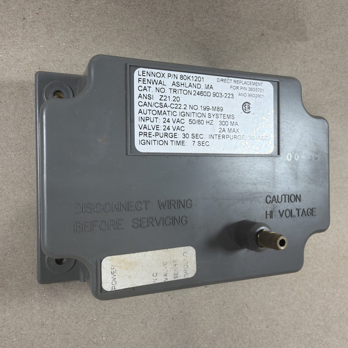 🔥🔥 LENNOX 80K1201 Ignition Control Module FENWAL 35-605903-223 36G5701 (N11)