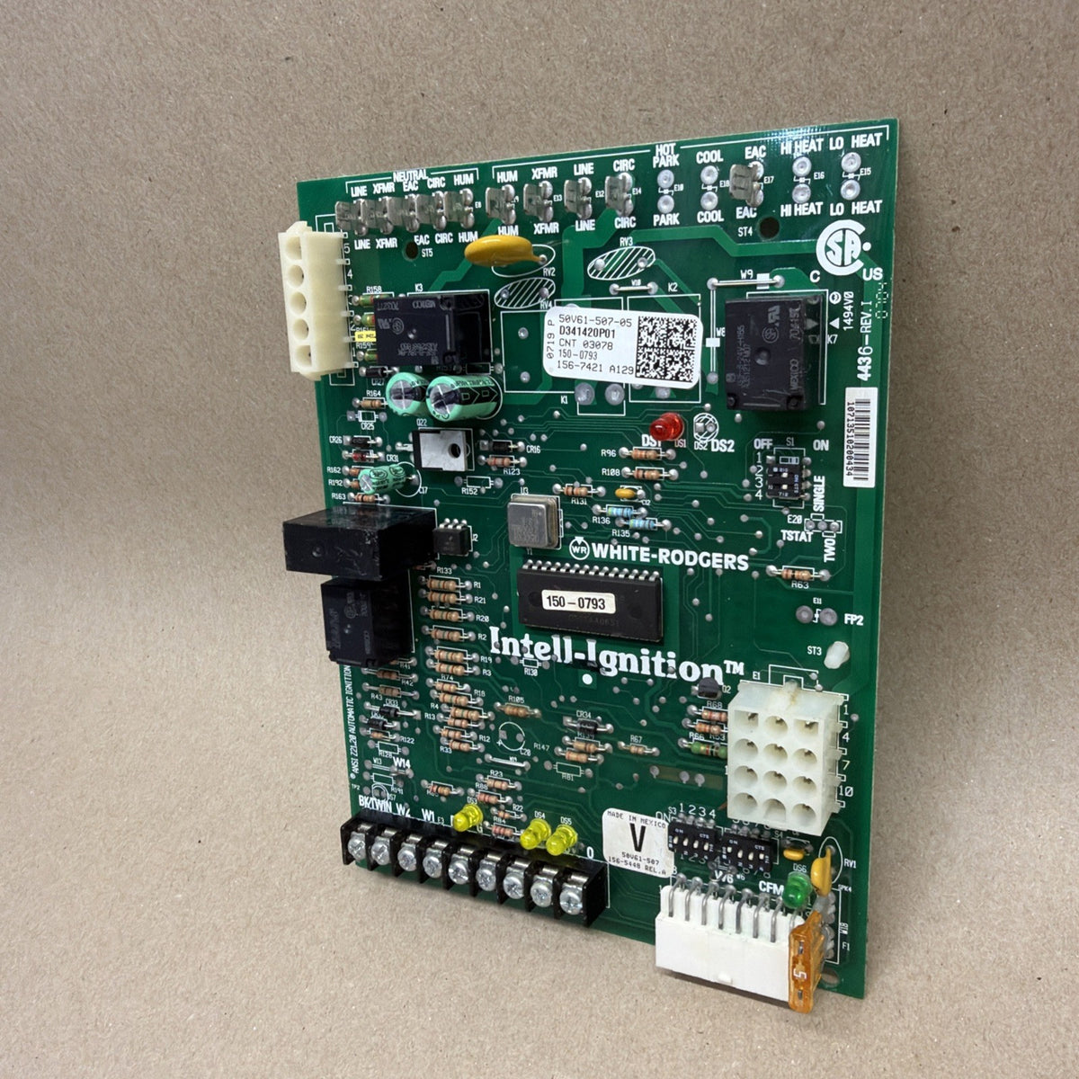 ✅  50V61-507-05 TRANE White Rodgers Furnace Control Board D341420P01
