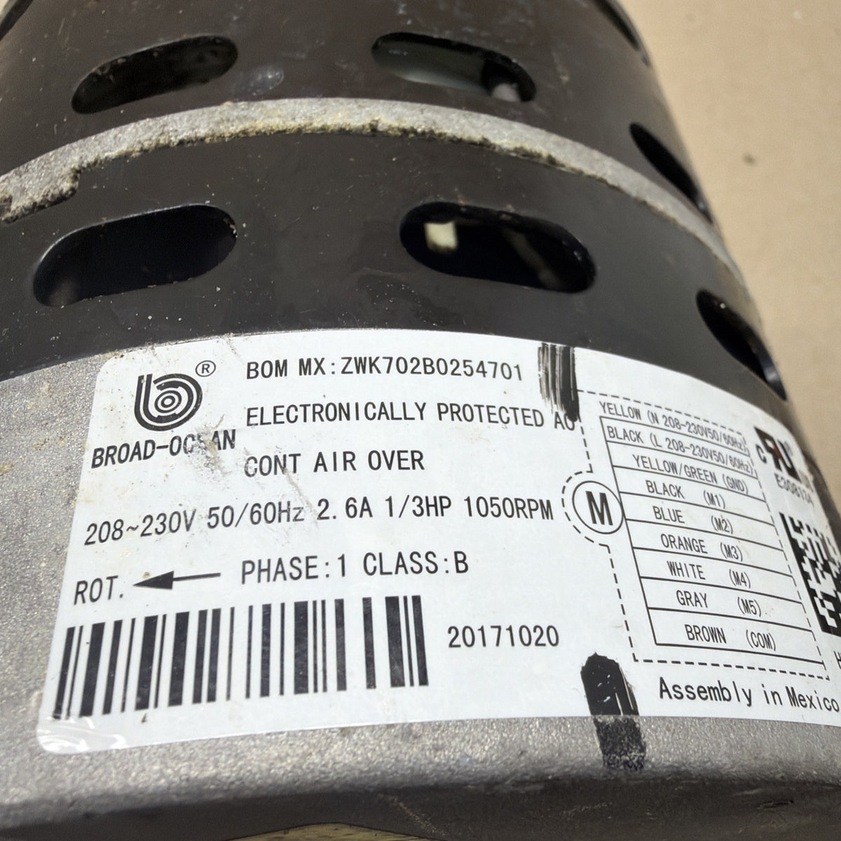 TESTED🔥 BROAD-OCEAN ZWK702B0254701 ECM Module.  KMSAH014C24 230V   1/3HP