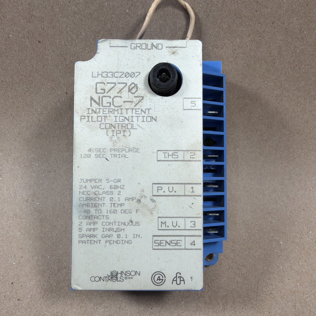 🔥 LH33CZ007 Johnson Controls NGC-7 Intermittent Pilot Ignition Control G770