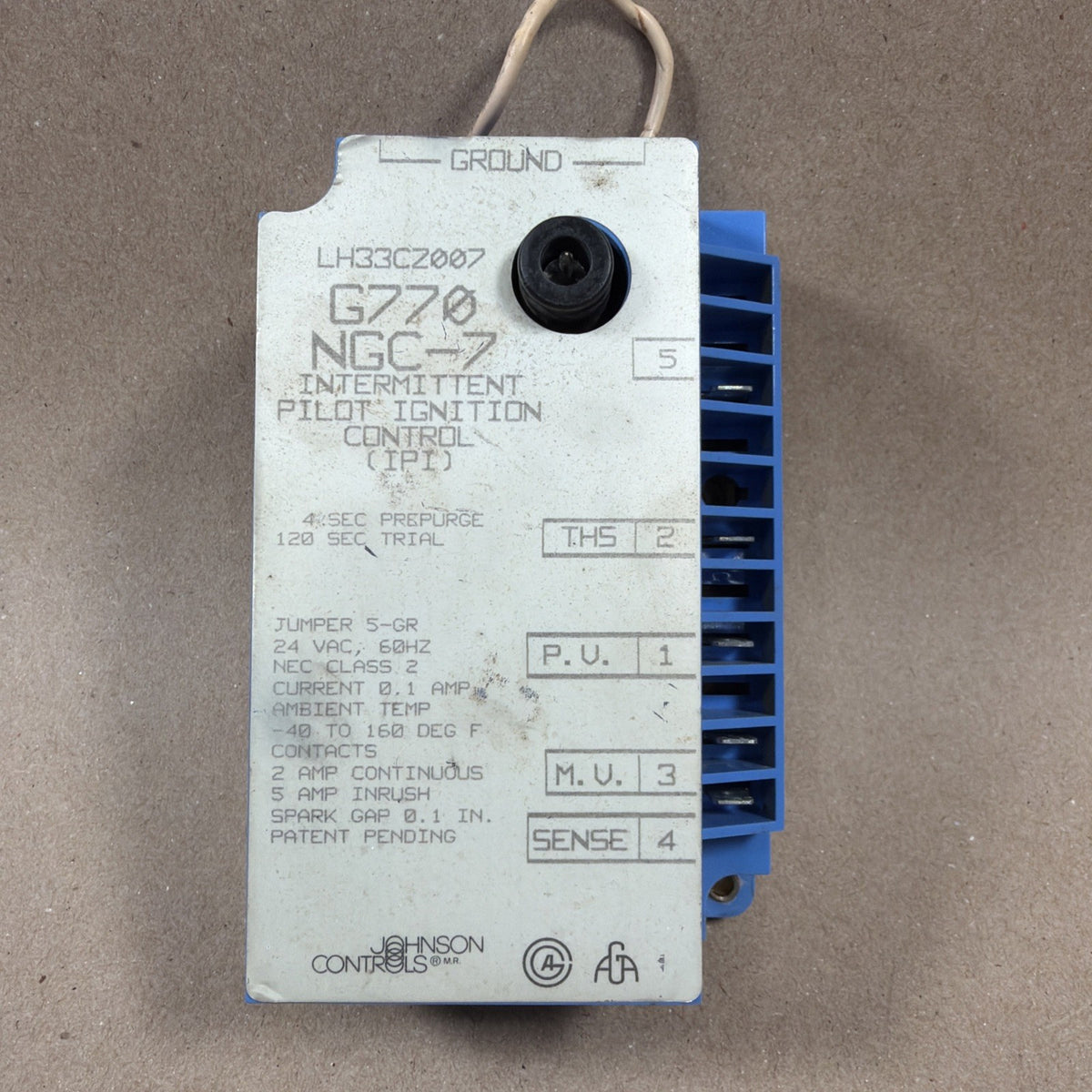 🔥 LH33CZ007 Johnson Controls NGC-7 Intermittent Pilot Ignition Control G770